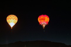 The first batch of Dawn Patrol balloons in the air