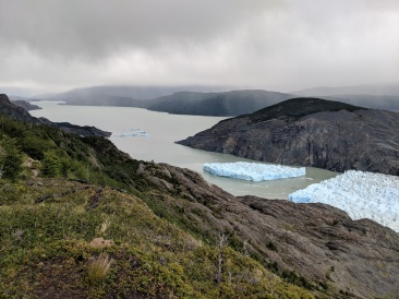 The iceberg off Glacier Grey and a view of the large Lago Grey