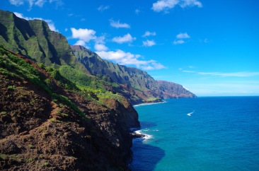 The trail continues along the coast and you get great views of the Napali Coastline.