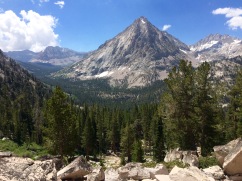 View of the East Vidette mountain from the John Muir Trail.