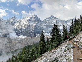 Along the Eiffel Lake Trail you get some really great views of the Ten Peaks that make up the backdrop for Moraine Lake.