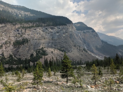 View of Takakkaw Falls from the Yoho River Trail.