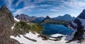 Panoramic view of Sue Lake from the overlook, which is about 2.7 miles and +1,000 feet roundtrip from Fifty Mountain Campgronud (credit: John Strother)