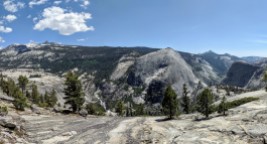 Panoramic view showing the Merced River valley to the left and Bunnell Point and the Lost Valley to the right.