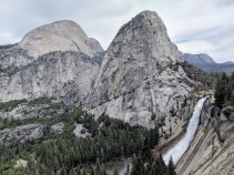 Along the way down the trail you get some awesome views of Nevada Falls, Liberty Cap, Mount Broderick, and Half Dome.