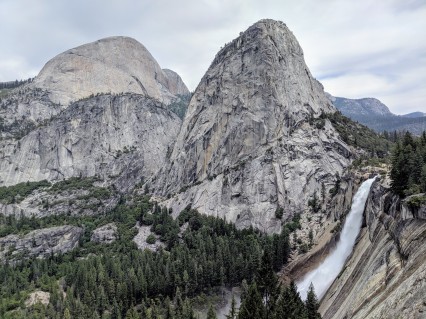 Along the way down the trail you get some awesome views of Nevada Falls, Liberty Cap, Mount Broderick, and Half Dome.