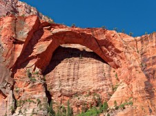 View of the Kolob Arch from side trail during the Zion Traverse backpacking trip in Zion National Park (credit: John Strother)