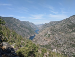 View looking back at the Hetch Hetchy Reservior.
